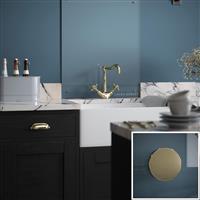 Laura Ashley Clear Glass Splashback with Brushed Brass Caps 600 x 750mm (1)
