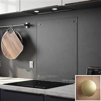 Laura Ashley Clear Glass Splashback with Brushed Brass Caps 900 x 750mm (1)