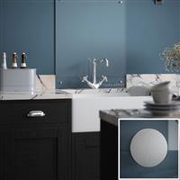 Laura Ashley Clear Glass Splashback with Satin Chrome Caps 600 x 750mm (1)