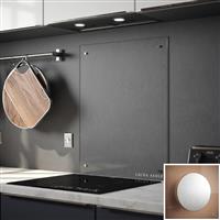 Laura Ashley Clear Glass Splashback with Satin Chrome Caps 900 x 750mm (1)