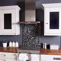 Laura Ashley Lisette Metallic Charcoal Glass Splashback 600 x 750mm (1)