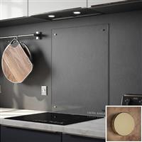 Laura Ashley Clear Glass Splashback with Brass Caps 900 x 750mm (1)