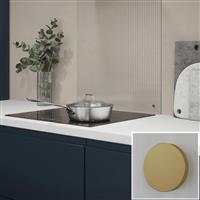 Splashback Clear Fluted Glass 600 x 750mm With Brass Caps (1)