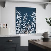 Laura Ashley Oriental Garden Midnight Seaspray Special Edition Glass Splashback 600 x 750mm (1)
