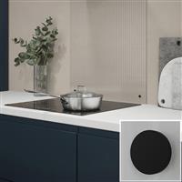 Splashback Clear Fluted Glass 600 x 750mm With Matt Black Caps (1)