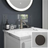Splashback Clear Glass Bathroom 600 x 250mm With Bronze Caps (1)