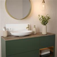 Splashback Matt White Glass Bathroom 600 x 250mm (1)