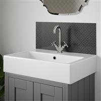 Laura Ashley Mr Jones Metallic Charcoal Glass Bathroom Splashback 600 x 250mm (1)