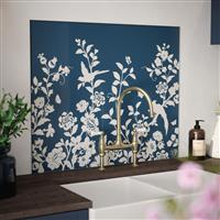 Laura Ashley Oriental Garden Midnight Seaspray Special Edition Glass Splashback 900 x 750mm (1)