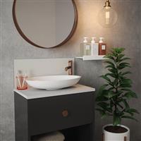 Splashback Silk Grey Glass Bathroom 600 x 250mm (1)