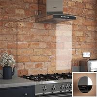 Splashback Clear Glass with Chrome Caps 900 x 700mm (1)