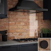 Splashback Clear Glass with Matt Black Caps 900 x 700mm (1)