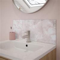 Laura Ashley Onyx Blush Glass Bathroom Splashback 600 x 250mm (1)