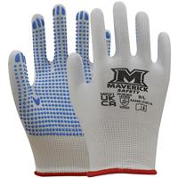 Maverick Safety MK01 PVC Dot Gripper Gloves Large (Pair) in White
