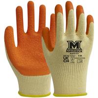 Maverick Safety MK19 Builders Grip Gloves Medium (Pair) in Yellow/Orange Latex