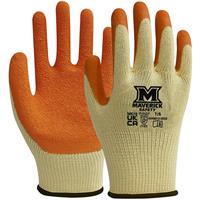Maverick Safety MK19 Builders Grip Gloves Small (Pair) in Yellow/Orange Latex