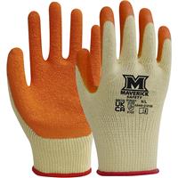 Maverick Safety MK19 Builders Grip Gloves Large (Pair) in Yellow/Orange Latex
