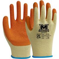 Maverick Safety MK19 Builders Grip Gloves X-Large (Pair) in Yellow/Orange Latex