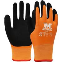 Maverick Safety MK03 Waterproof Thermal Grip Gloves Large (Pair) in Orange/Black Acrylic