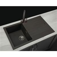 Maine Celyn Granite Composite Reversible Kitchen Sink & Drainer Small Single Bowl Gunmetal (1) in Gunmetal Grey