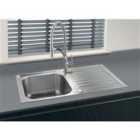 Maine Derwentwater Reversible Compact Kitchen Sink & Drainer Single Bowl (1) in Stainless Steel