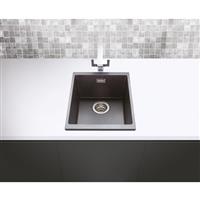 Maine Windermere Granite Composite Compact Undermount Kitchen Sink Single Bowl (1) in Black