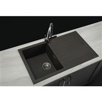 Maine Celyn Granite Composite Reversible Kitchen Sink & Drainer Small Single Bowl (1) in Black