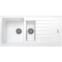 Maine Celyn Granite Composite Reversible Kitchen Sink & Drainer 1.5 Bowl in White