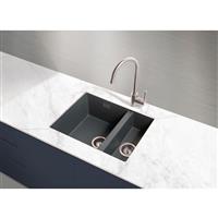 Maine Windermere Granite Composite Undermount Kitchen Sink 1.5 Bowl Black (1) in Gunmetal Grey