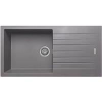 Maine Celyn Granite Composite Reversible Kitchen Sink & Drainer Large Single Bowl Grey (1) in Graphite Grey