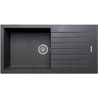 Maine Celyn Granite Composite Reversible Kitchen Sink & Drainer Large Single Bowl Gunmetal (1) in Gunmetal Grey