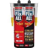 Soudal Fix All High Tack Adhesive & Sealant Twin Pack 290ml (2 Pack) in White