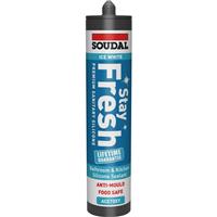 Soudal Stay Fresh Acetoxy Sanitary Silicone 290ml White in Ice White