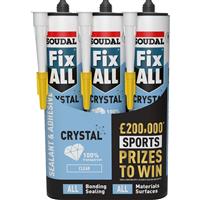 Soudal Fix All Crystal Adhesive & Sealant Triple Pack 290ml (3 Pack) in Clear