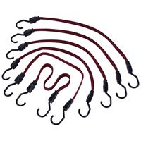 Minotaur Flat Bungee Cord 18mm x 635mm (6 Pack) in Red Plastic