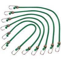 Minotaur Heavy-Duty Bungee Cord Set 10mm x 600mm (6 Pack) in Green Latex