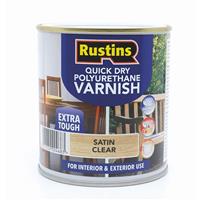 Rustins QuickDry Polyurethane Varnish Satin 1L in Clear