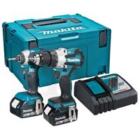 Makita DLX2507TJ 18V LXT Combi Drill & Impact Driver Kit 2 x 5.0Ah in Blue