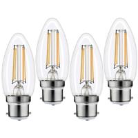 Wessex Electrical Wessex LED Filament Candle Bulb Lamps 1.8W BC Warm White 250lm (4 Pack)