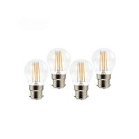 Wessex Electrical Wessex LED Filament Dimmable Mini Globe Bulb Lamps 3.4W BC Warm White 470lm (4 Pack)