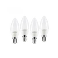 Wessex Electrical Wessex LED Frosted Dimmable Candle Bulb Lamps 3.4W SES Cool White 470lm (4 Pack) Plastic