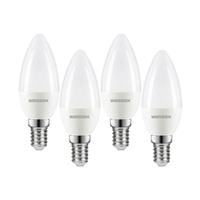 Wessex Electrical Wessex LED Frosted Candle Bulb Lamps 1.8W SES Warm White 250lm (4 Pack) Plastic