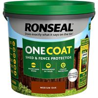 Ronseal One Coat Shed & Fence Protector 5L in Medium Oak