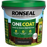 Ronseal One Coat Shed & Fence Protector 5L in Tudor Black Oak