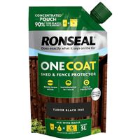 Ronseal One Coat Shed & Fence Protector Refill Pouch 950ml Tudor Black in Tudor Black Oak