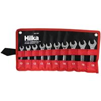 Hilka Combination Stubby Spanner Set Metric (10 Piece) in Chrome Steel