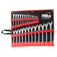 Hilka Metric Combination Spanner Set Metric (25 Piece) in Chrome Steel