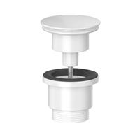 Viva Universal Clicker Basin Waste Matt in White Brass