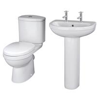 Nuie Ivo Cloakroom Suite 2 Tap Hole in White