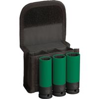 Bosch PRO Impact 1/2" Extra Deep Socket Set (3 Piece) in Green Plastic